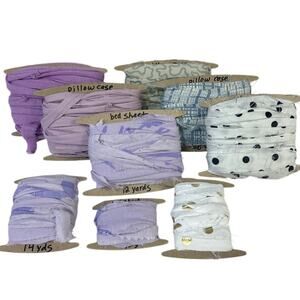 100+ Yards Handmade Upcycled Fabric Ribbon Yarn from Pillow Cases Bed Sheets